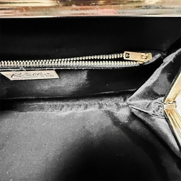 Vintage 1950s Rambler Classic Black Leather Handbag - Picture 3 of 4